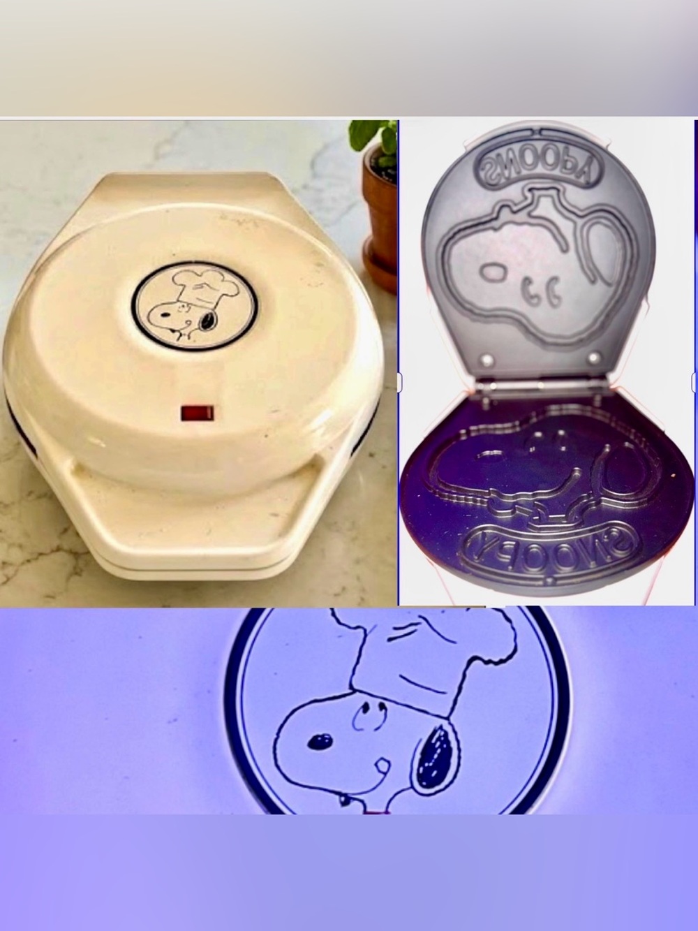 Vintage Snoopy's Waffle Baker By Salton w/Recipe Guide ~NEW (No Box)